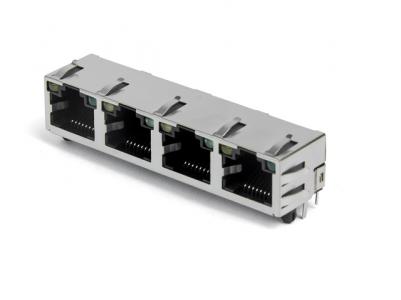 RJ45-8P8C 1x4 Jack with LED (no transformer)